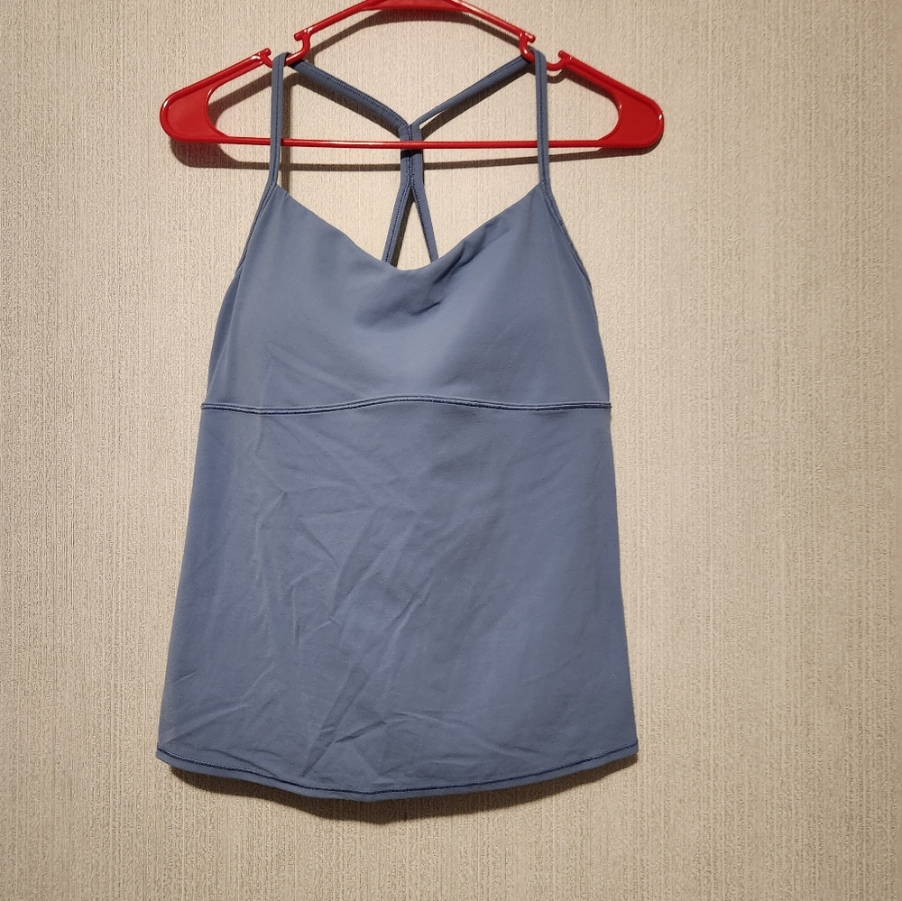 Athleta work out blue tank with padding Size Large